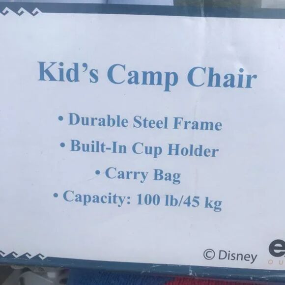 Camping Chair w/ Carrying Bag - Kids Up to 100 Pounds . Frozen II . Elsa & Anna - Picture 3 of 9